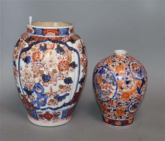 Two 19th century Imari vases tallest 24cm